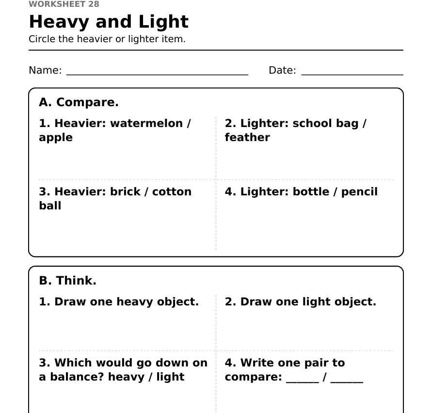 CBSE Class 1 Mathematics — Printable Practice Worksheets