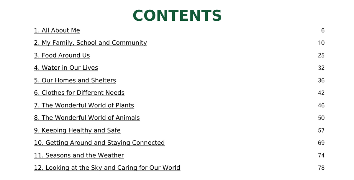 CBSE Class 1 World Around Us — Illustrated Knowledge Bank
