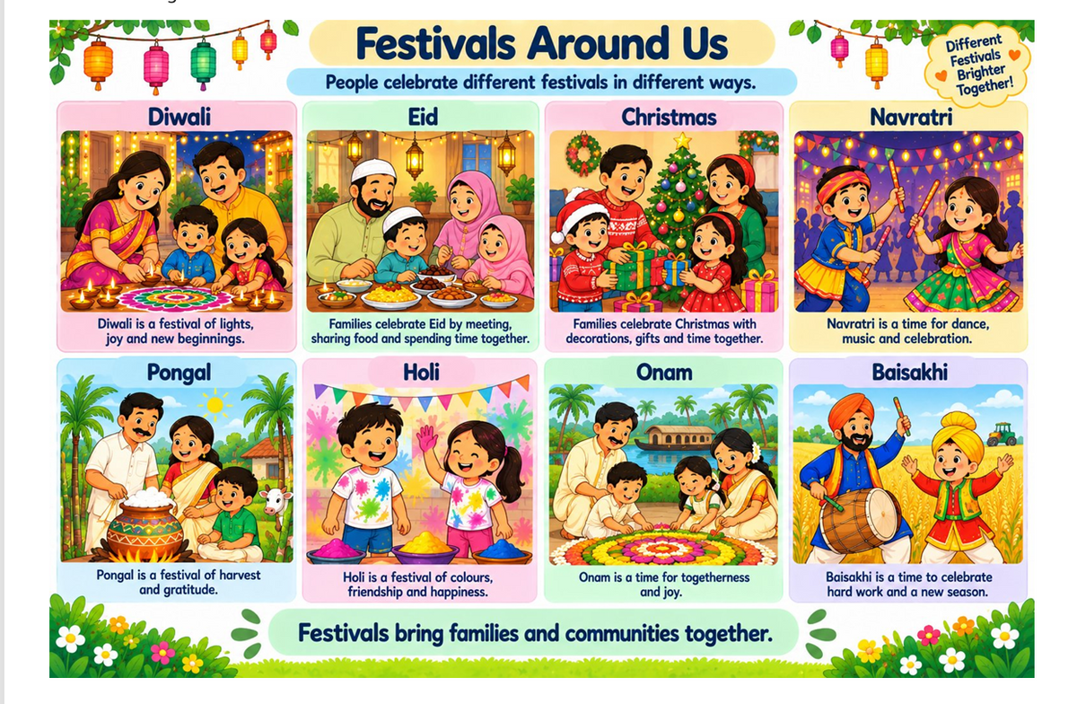 CBSE Class 1 World Around Us — Illustrated Knowledge Bank