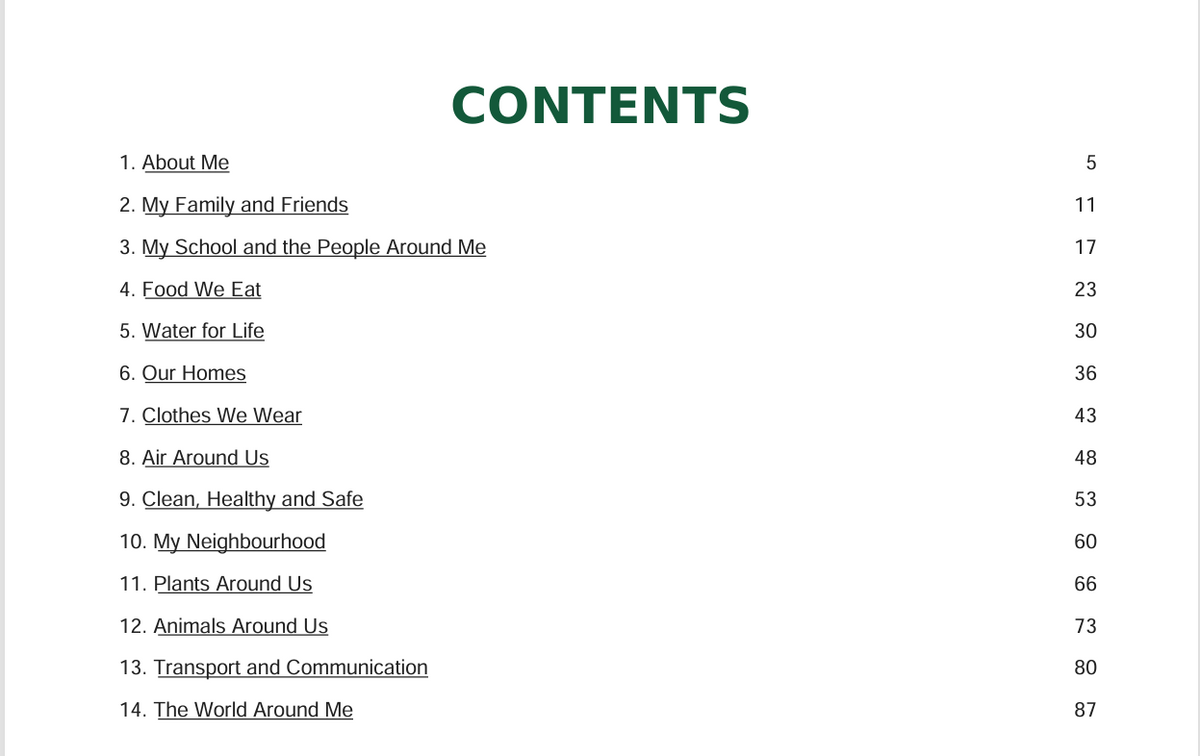ICSE Class 1 Environmental Studies — Illustrated Knowledge Bank